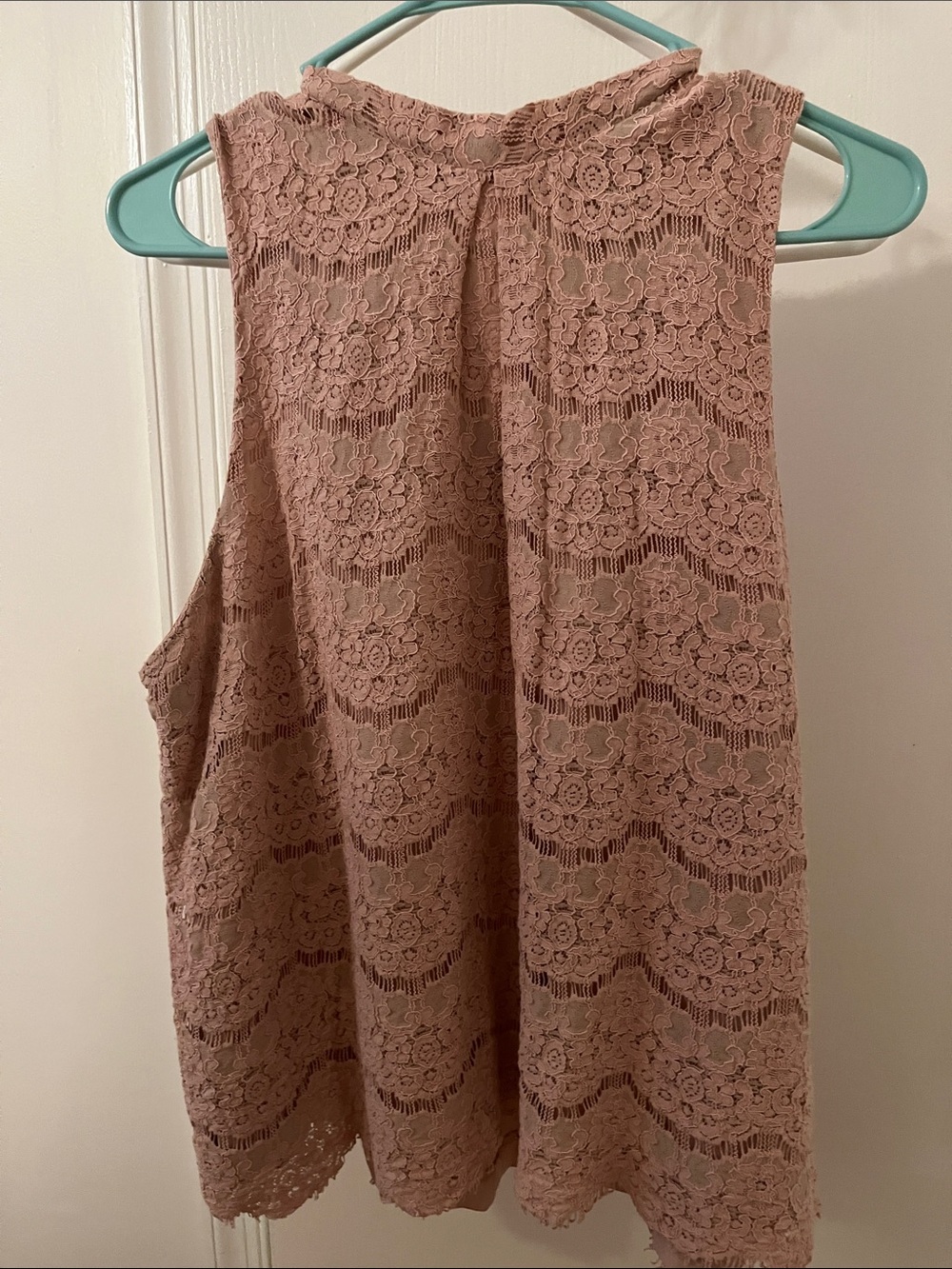 Lace Sleeveless Tank Top — Dusty Mauve